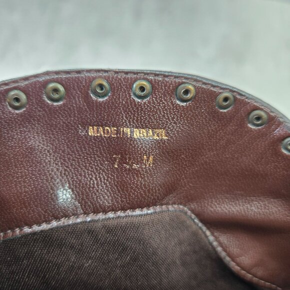 Matisse Western Cowgirl Boots Brown Leather Block Heel Victorian Pointed Booties - Picture 10 of 14